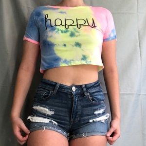 shein tie dye “happy” shirt